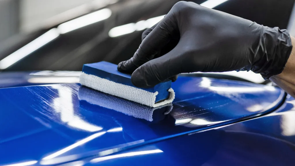 Water beading on ceramic-coated car